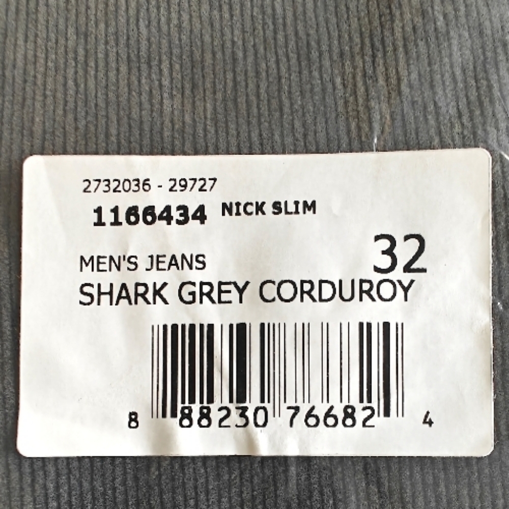 DL1961 Nick Corduroy Slim Jean In Shark Grey | Size 32 x 34 - Picture 7 of 7